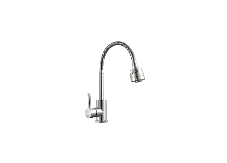 Monomando flexible cromado para cocina